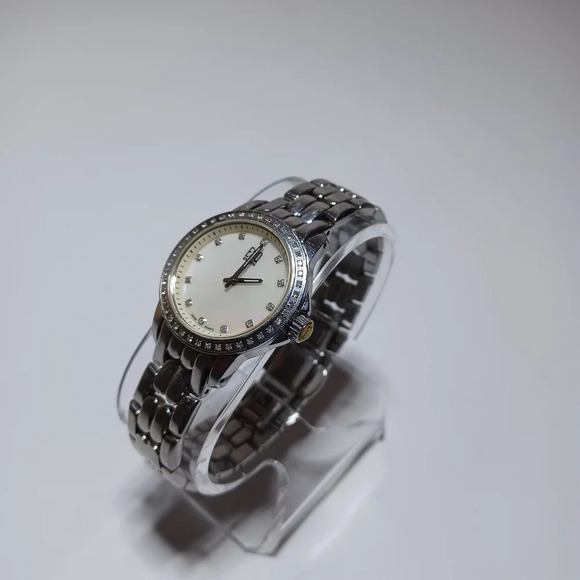 ESQ Ladies Stainless Steel Quartz Diamond Bezel Mother of Pearl Dial Watch see p - Picture 3 of 5